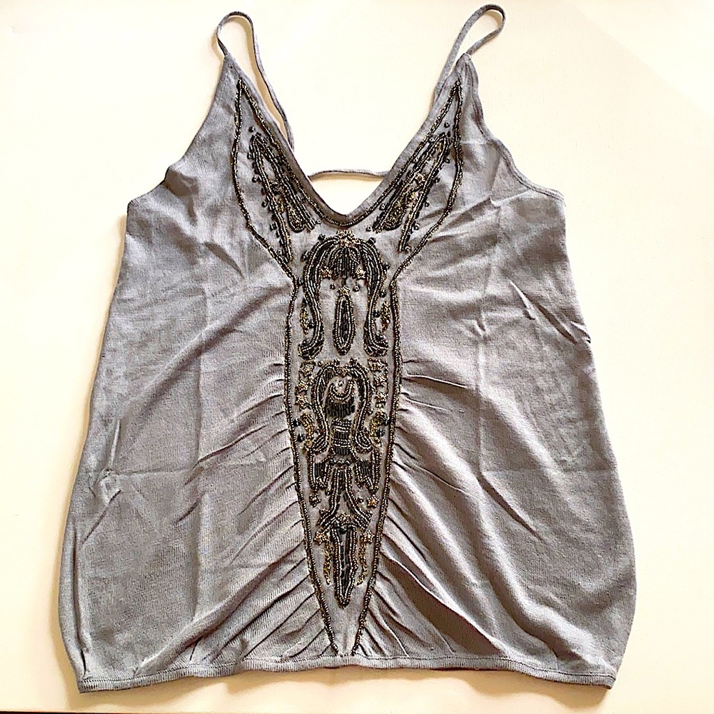 Vintage Zara beaded going out top Y2K